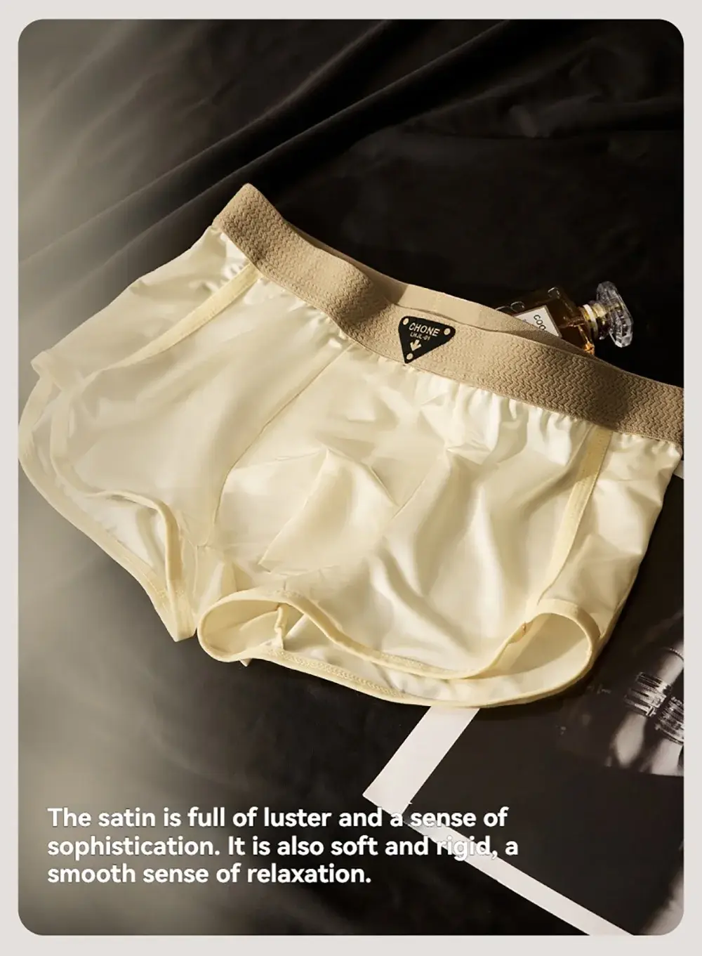 3PCS/Pack Luxury Solid Satin-like Boxer Man Cool 10A Antibacterial Silk U-shape Pouch Men's Panties High Elastic Wais Underpants — image 4