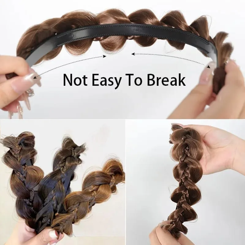 Twist Braid fejpánt szintetikus halcsontfonatos parókás fejpánt 1db csúszásmentes Twist Braid hajkarika hajkiegészítők női lányoknak — image 6