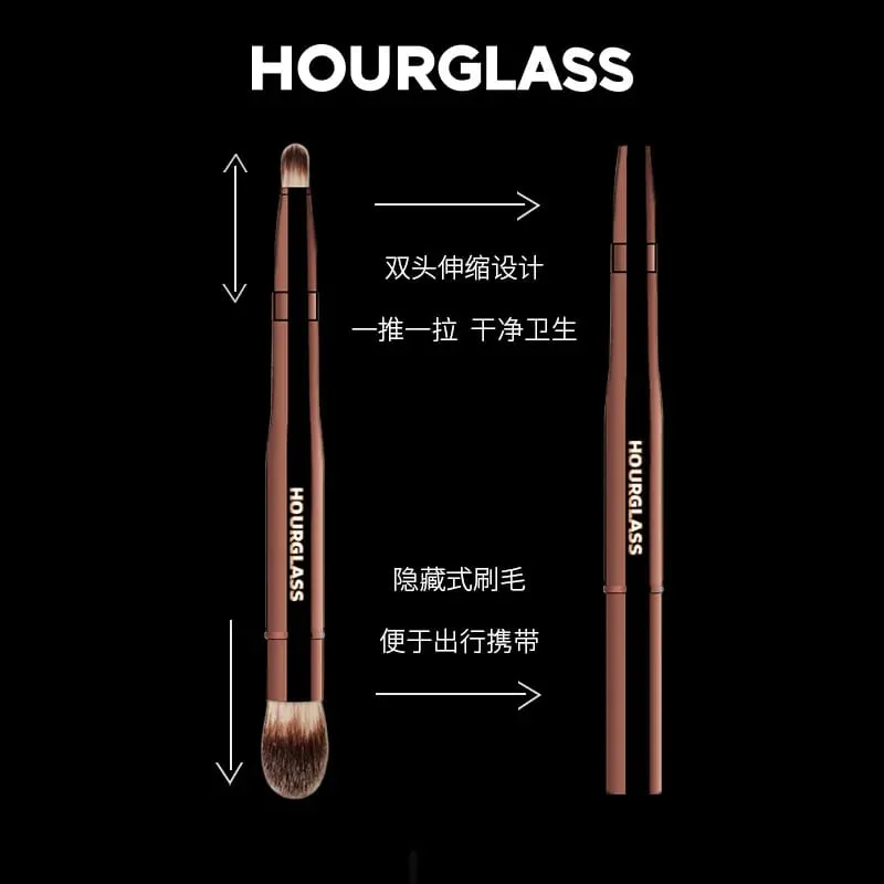 1pc Hourglass Powder Contour Berus solek Pemerah Pipi Bedak Berus solek pemegang logam Concealer Bronzer high end dengan kotak — image 24