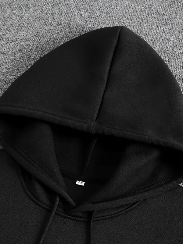Herr med kärlek Kursiv text grafisk luvtröja Oversized Streetwear-tröja Casual Höst Vinter Huvtröja — image 5