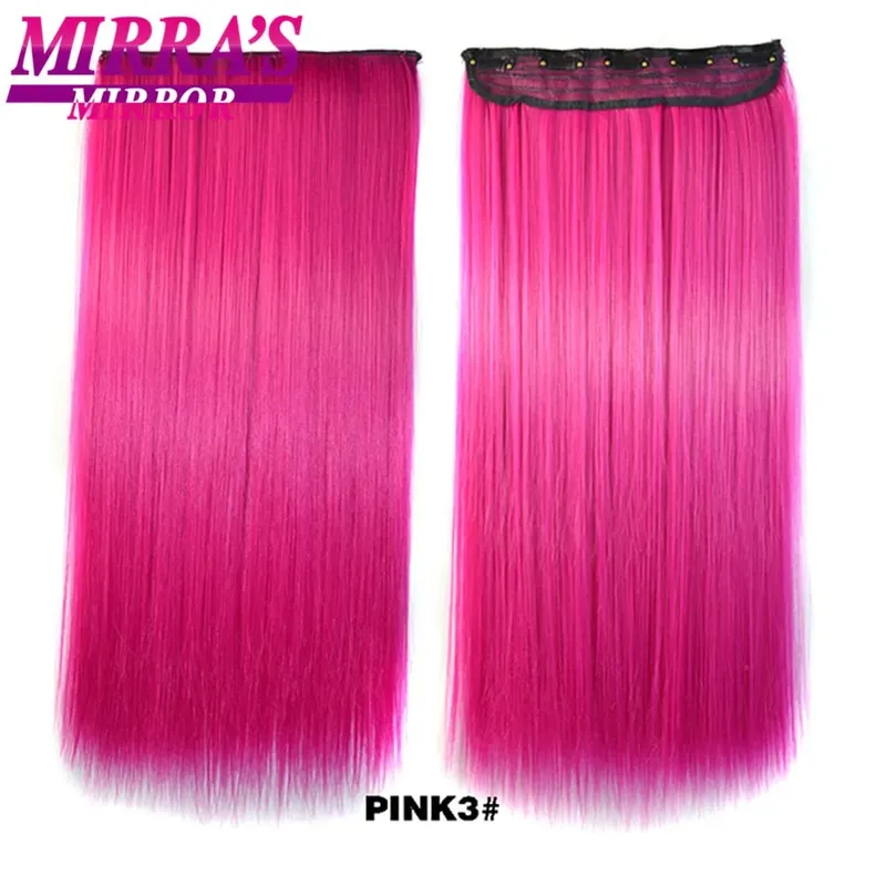 Clip In Hair Extensions With Clips Hairpieces Synthetic Extension False/Fake Hair Blonde Eunice Hair Long Hair Pieces Red Pink — image 16