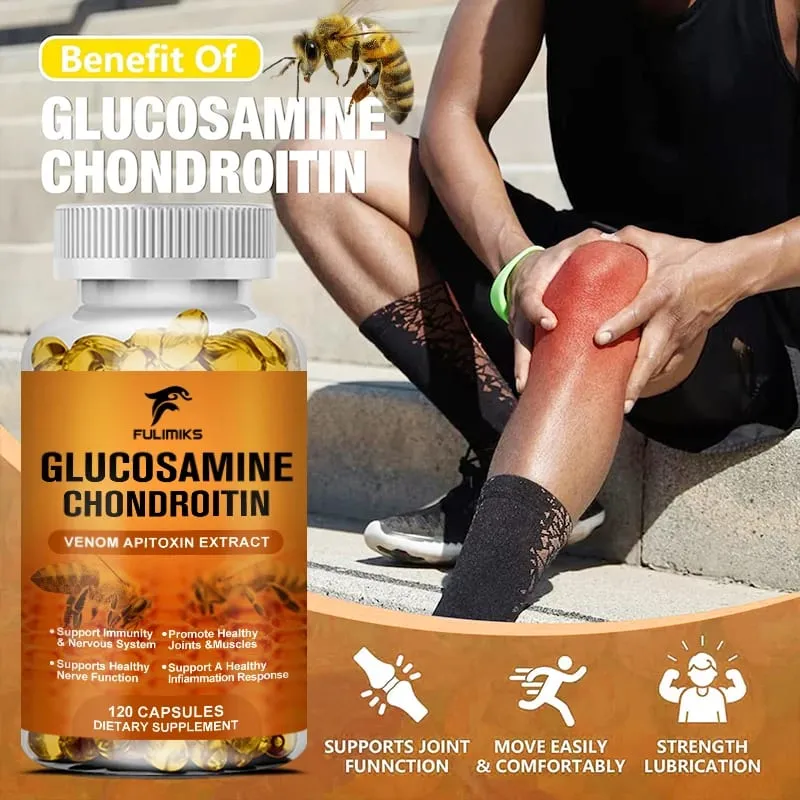 Glucosamine 1500 mg Chondroitin 1200 mg Extra Strength Capsules Joint Support Antioxidant Immune Support Supplement for Adults — image 3