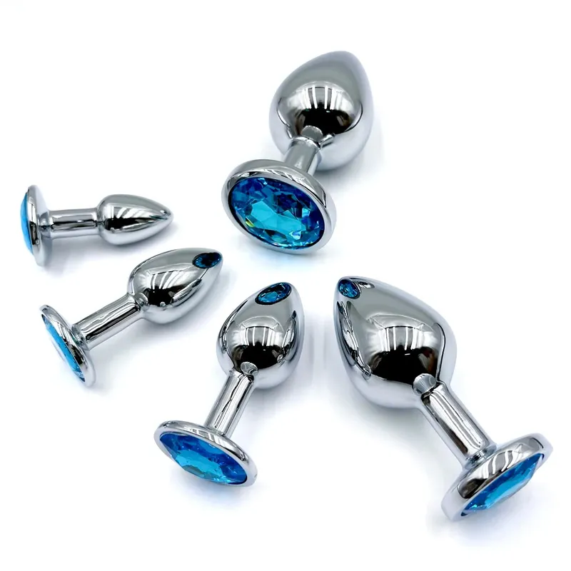 Tapón Anal de Metal con Base de gemas para principiantes a expertos, consoladores de masaje de punto G con tapón Anal de 5 tamaños, juguetes sexuales para parejas femeninas/masculinas para adultos — image 4