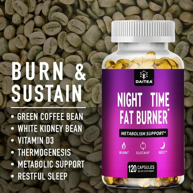 Nighttime Fat Burner - Carb Blocker Metabolism Fat Burning Supplement