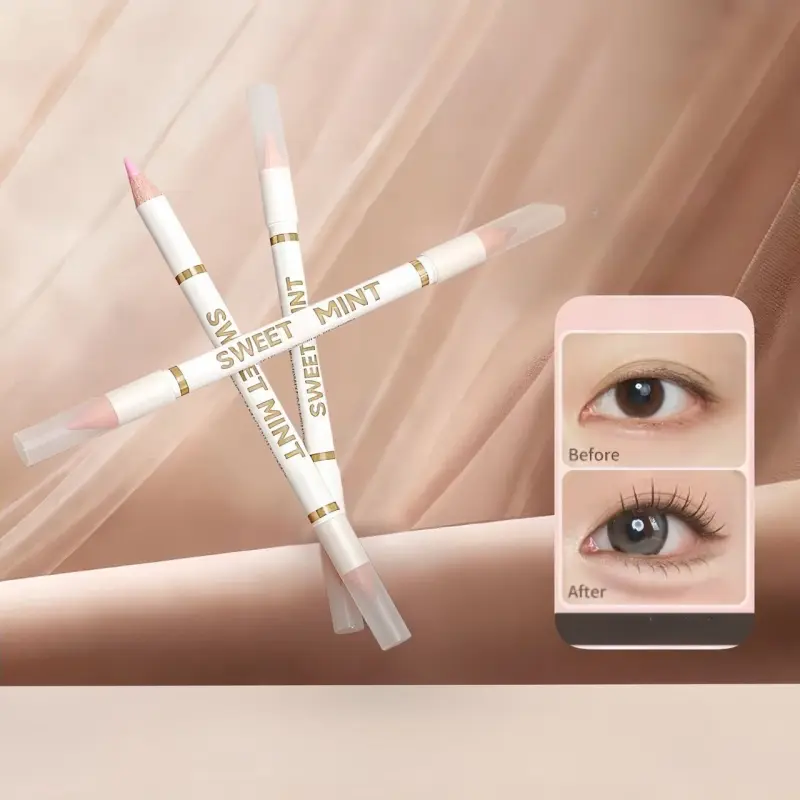 Doppelseitiger, liegender Seidenraupenstift unter dem Eyeliner, zum Aufhellen des Schatten-Make-up-Stifts, Nude-Rosa-Beige-Textmarker für das untere Augenlid, Konturierung — image 1