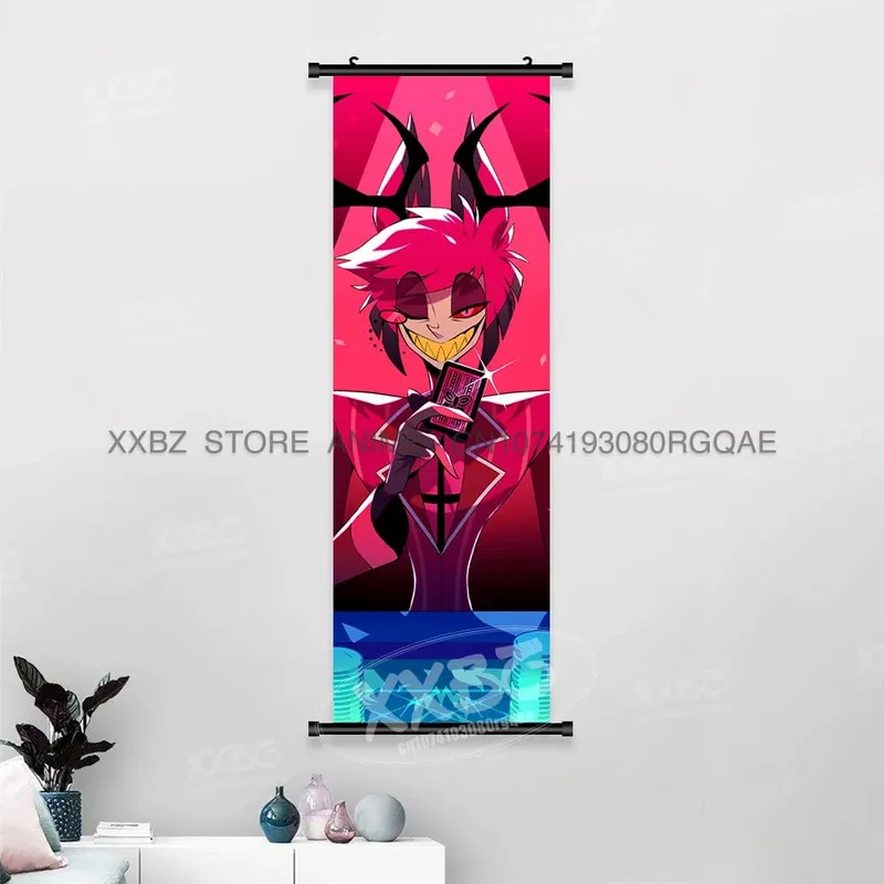 Simple Black Comedy Hazbin Hotel Home Decoration Hanging Painting Cartoon Wall Artwork Scrolls Picture Room Canvas Print Posters — image 8