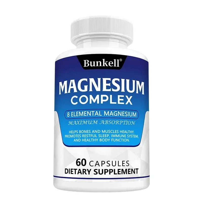 Bunkell Magnesium Complex 5 Forms תמיכה בספיגה גבוהה עצם לב שרירי שינה ועיכול תוסף תזונה ללא GMO — image 9