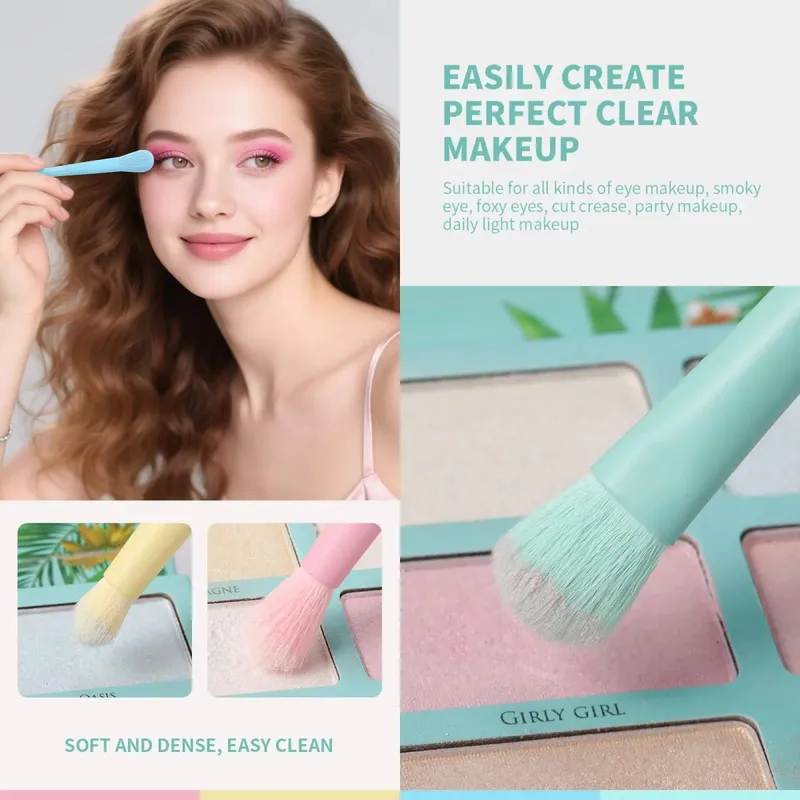 17 Buah Set Kuas Rias Foundation Pencampur Bedak Wajah Concealer Perona Mata Kit Kuas Rias Pelangi — image 6
