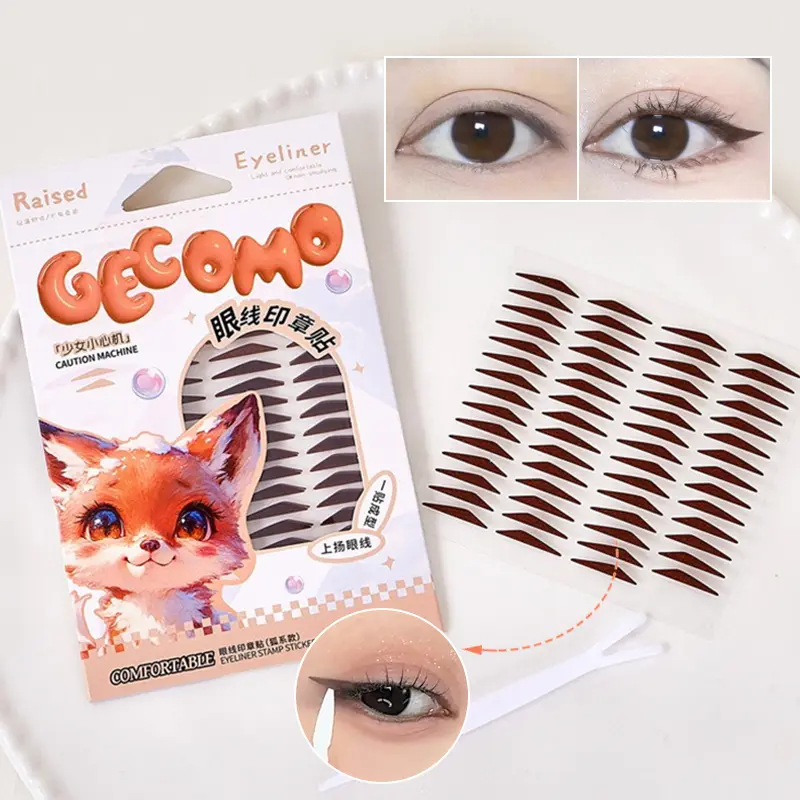 Makyaj Şablonları Eyeliner Damga Etiket Suya Dayanıklı Ter Dayanıklı Montaj Göz Güzellik Çıkartmalar Ayarlama Göz Eyeliner Yama — image 2
