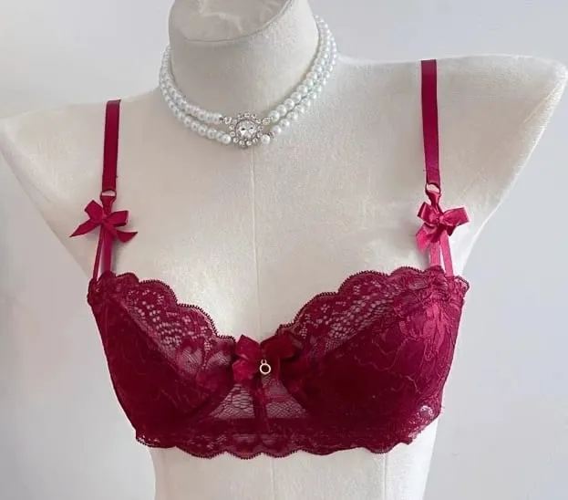 Popular Pure Desire Lace Bra Set 32‑38AB Underwire Large Bust Minimizer Push Up Side Support Lingerie For Young Girls Daily Wear