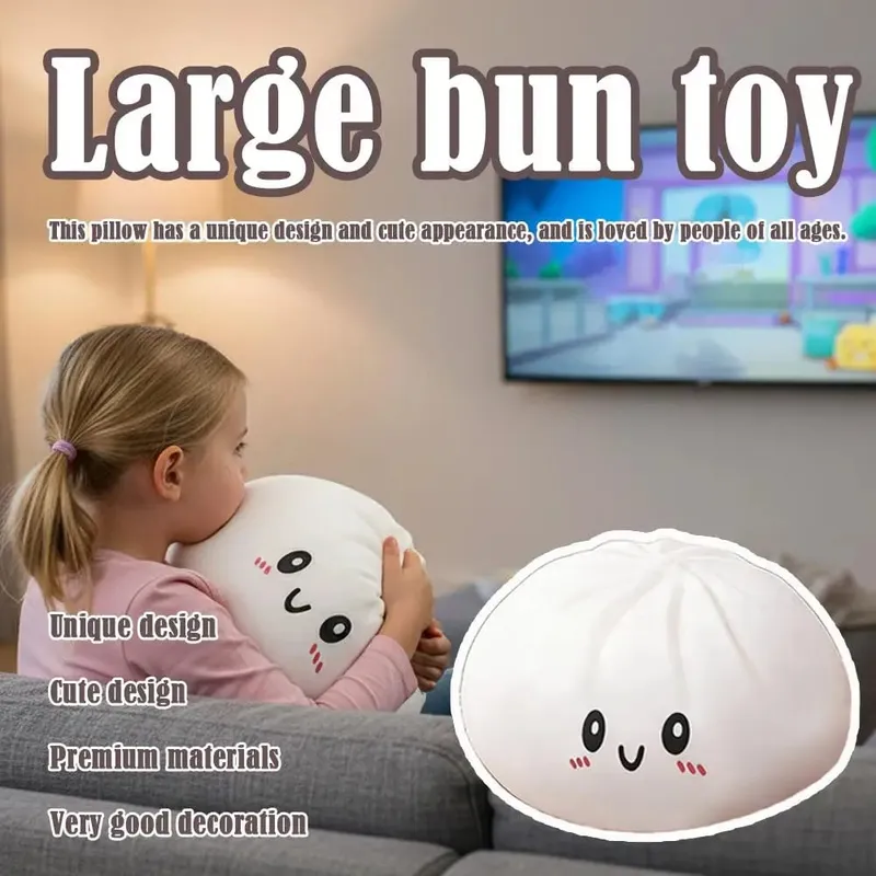 대형 대형 만두 플러시 베개 거대한 만두 Squishy 대형 스트레스 릴리프 감각적 인 부드러운 짜기 감압 장난감 — image 6