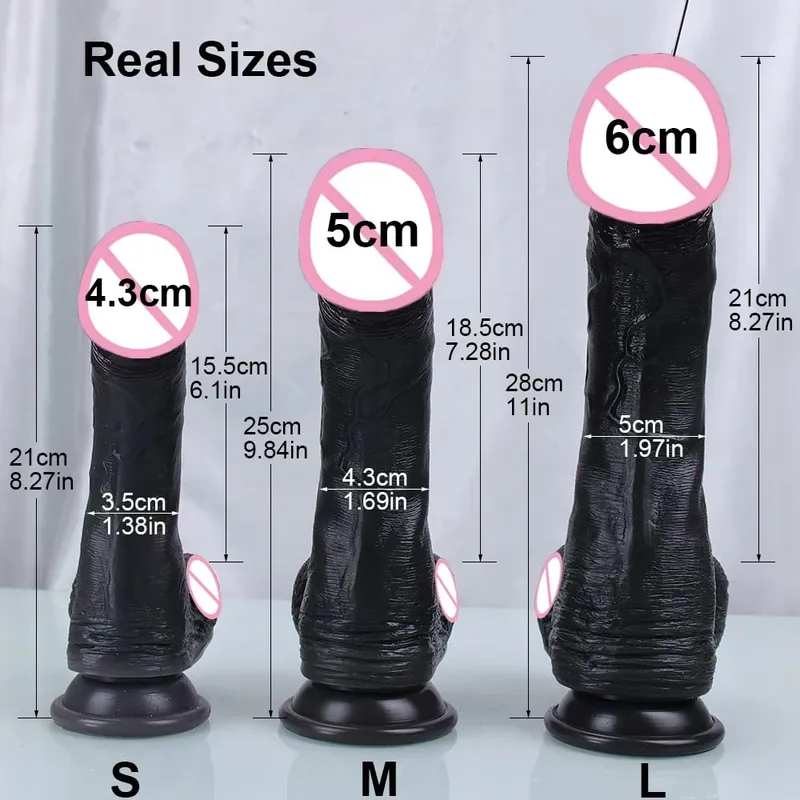 Big Glans realistik dildo dengan sedutan cawan kulit silikon hitam mainan seks zakar lembut untuk wanita lelaki dubur faraj tukang urut orgasme — image 2
