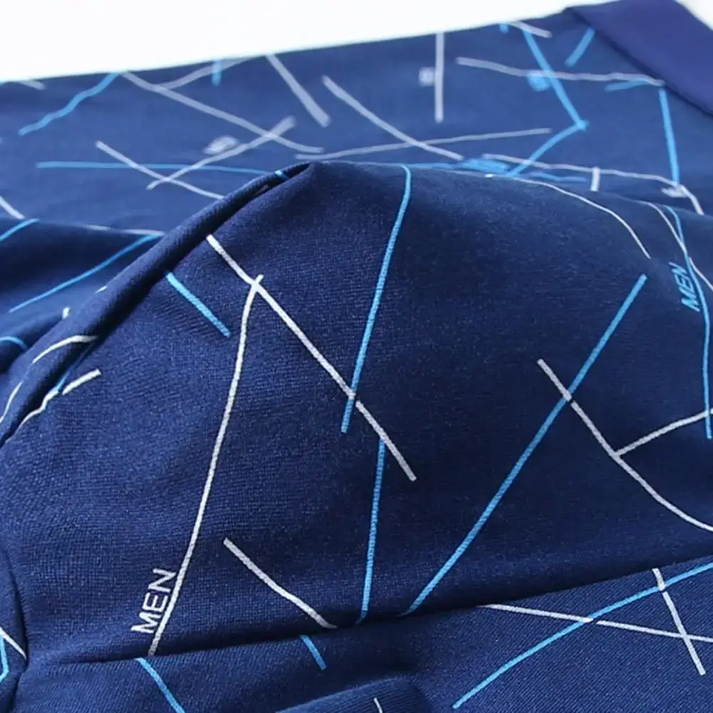 Mutande da uomo Intimo Elastico a vita media Lettera Stampa a righe Morbide e traspiranti Senza cuciture U Convesse Mutande da uomo ad asciugatura rapida — image 10