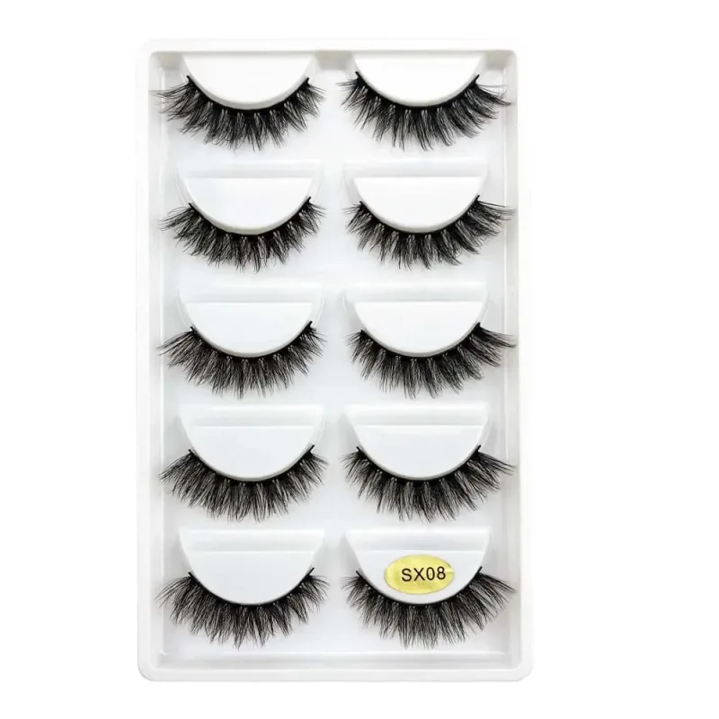5 paires S03 aspect naturel 3D vison faux cils outils de maquillage Style moelleux eau vison fourrure faux cils pour le maquillage des yeux — image 14