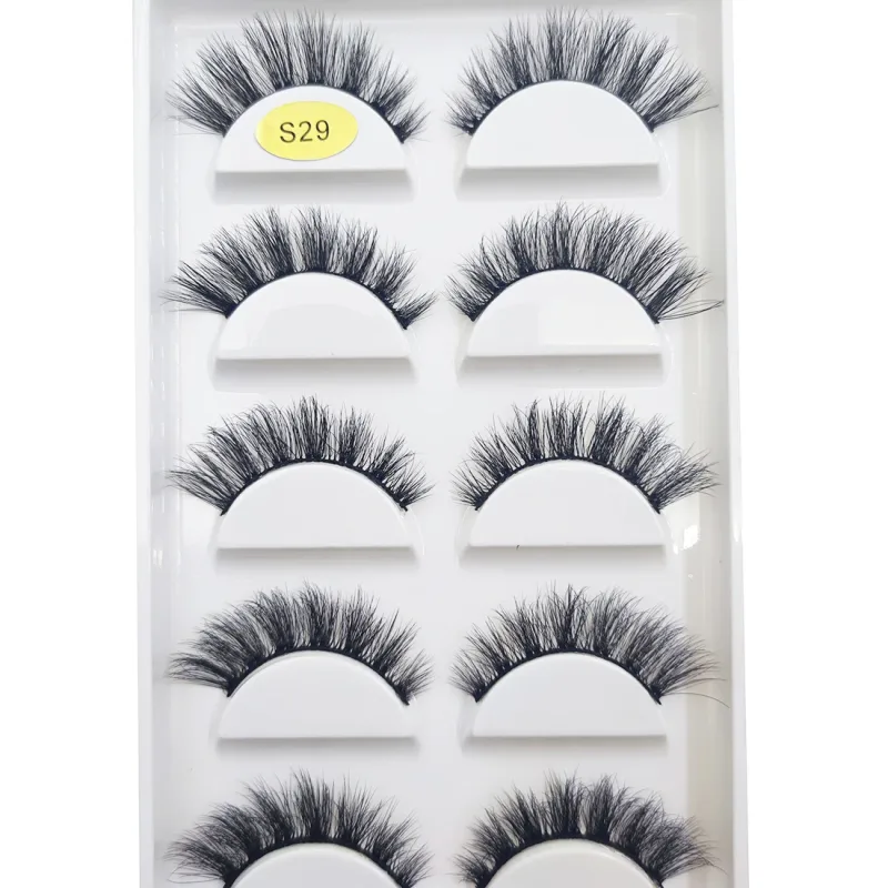5 คู่ 3D ขนตาปลอมธรรมชาติแต่งหน้า Mink Eyelash Fake Eye Lashes Faux Cils Make Up Beauty Maquillaje เครื่องมือ h13 Mini Cat — image 15