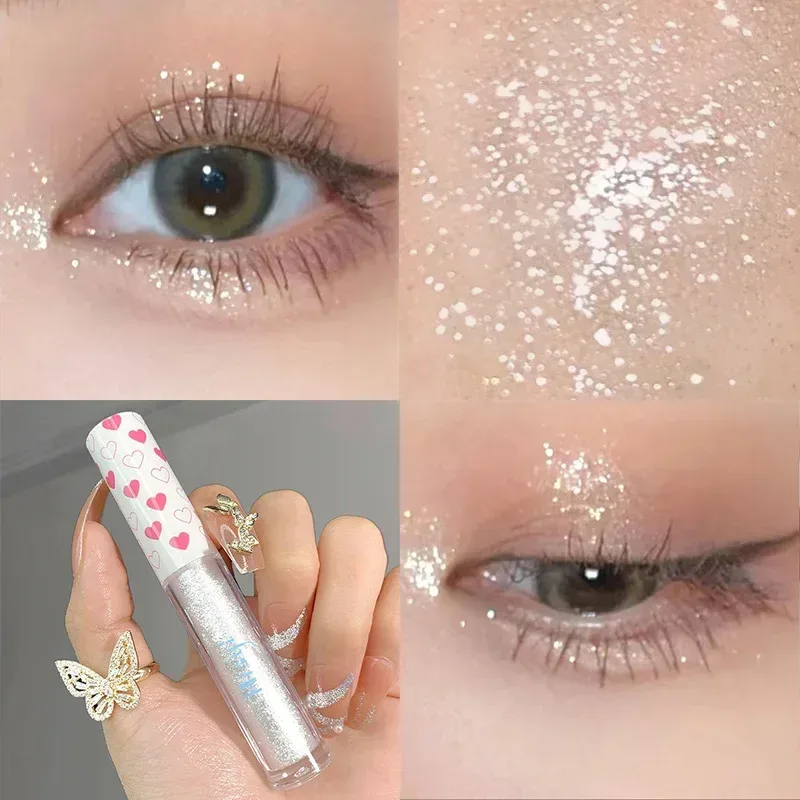 Liquid Eye Shadow Highlighter กันน้ำ Super Shiny Lasting Flakes Monochromatic Glitter Brighten Silkworm แต่งหน้า Maquillaje — image 8