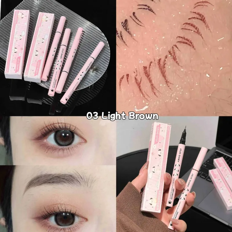 Quick-dry Eyeliner ดินสอแต่งหน้า Lasting Smooth Ultra บางสีดำสีน้ำตาล Matte Eye Liner กันน้ำอายไลเนอร์ปากกาเครื่องสำอาง — image 8
