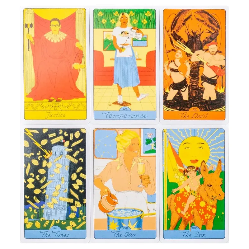 Pasta Tarocchi Gioco da tavolo con mazzo di 78 carte 10,3x6 cm Deliziosa divinazione Rispondi alle tue domande e manifesta i desideri più succosi — image 6
