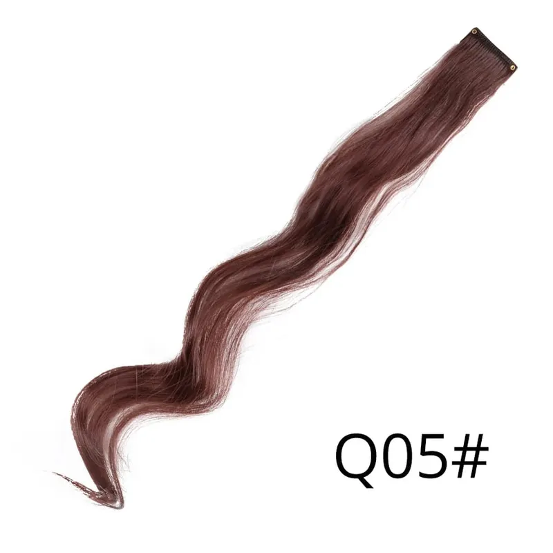 Leeons Synthetic Hair Extensions With Clips Heat Resistant Straight Hair Extensions Color Colored Black Hair Clip Womens 12G/Pcs — image 59