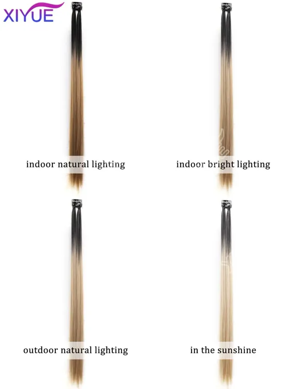XY Hair Extensions 2 stks/pak Rechte Extensions Multi-Kleuren Hoogtepunten Synthetisch haar Regenboog Haarstukjes voor Meisjes Halloween — image 7