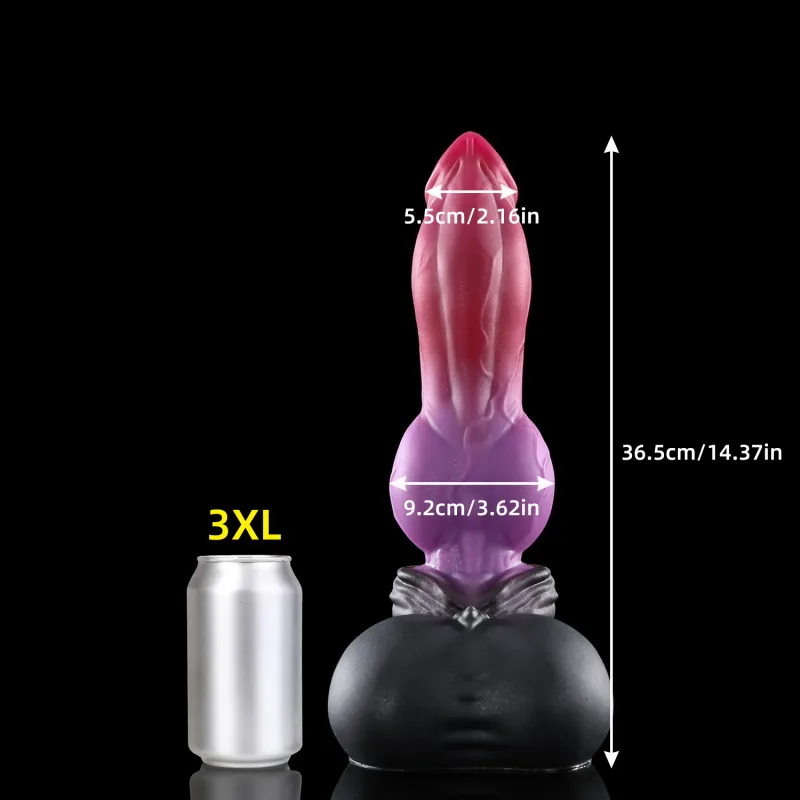Nothosaur Ungu Merah Realistik Palam Dubur Besar Palam Punggung Fantasi Haiwan Dildo Urut Dubur Dilator Penerokaan Sensual Mainan Seks — image 11