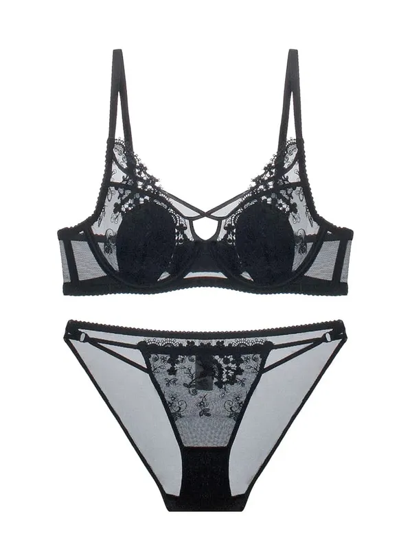 Parisian Lace Bust Reducer - French Steel Ring Bra Set Rabbit-Ear Design Slimming Minimizer Lingerie Tushy for Full Chest — image 2