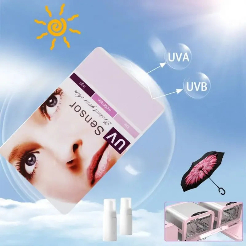 使いやすい UV テストカード ポータブル測定分析ツール UVB テストカード 再利用可能 読み取りやすい UV センサーカード