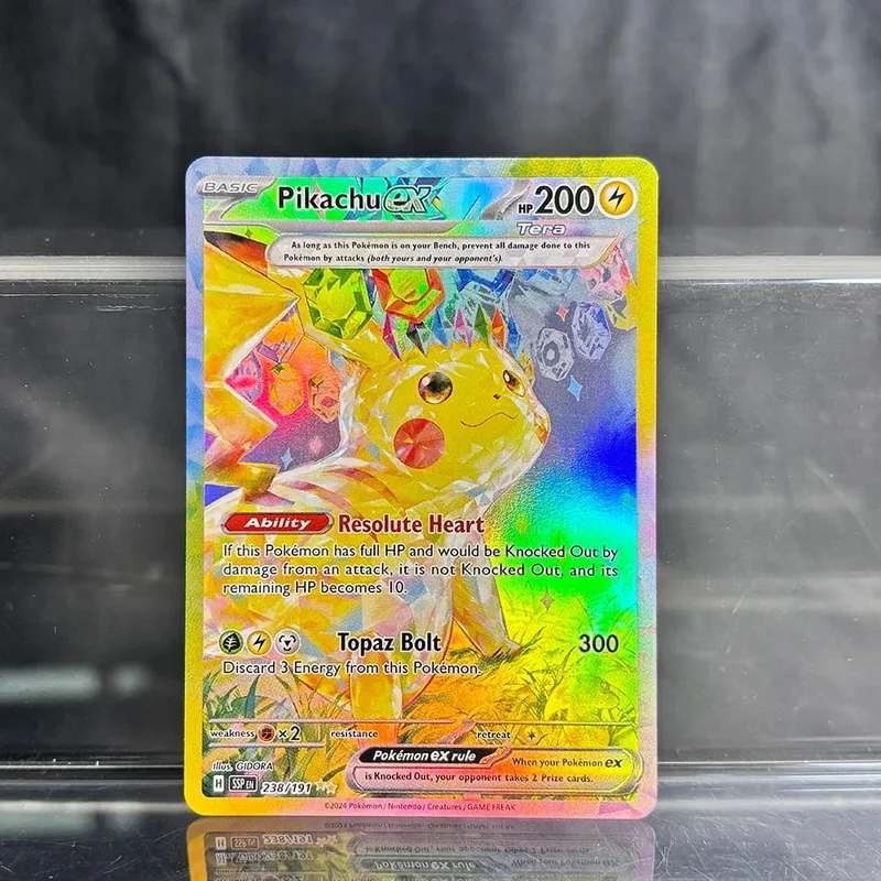 Folien-PKM-Einzelkarten, Pikachu Charizard EX, Bubble Mew, seltene Sammelkarten, PTCG-Regenbogen-Ersatzkarten — image 5