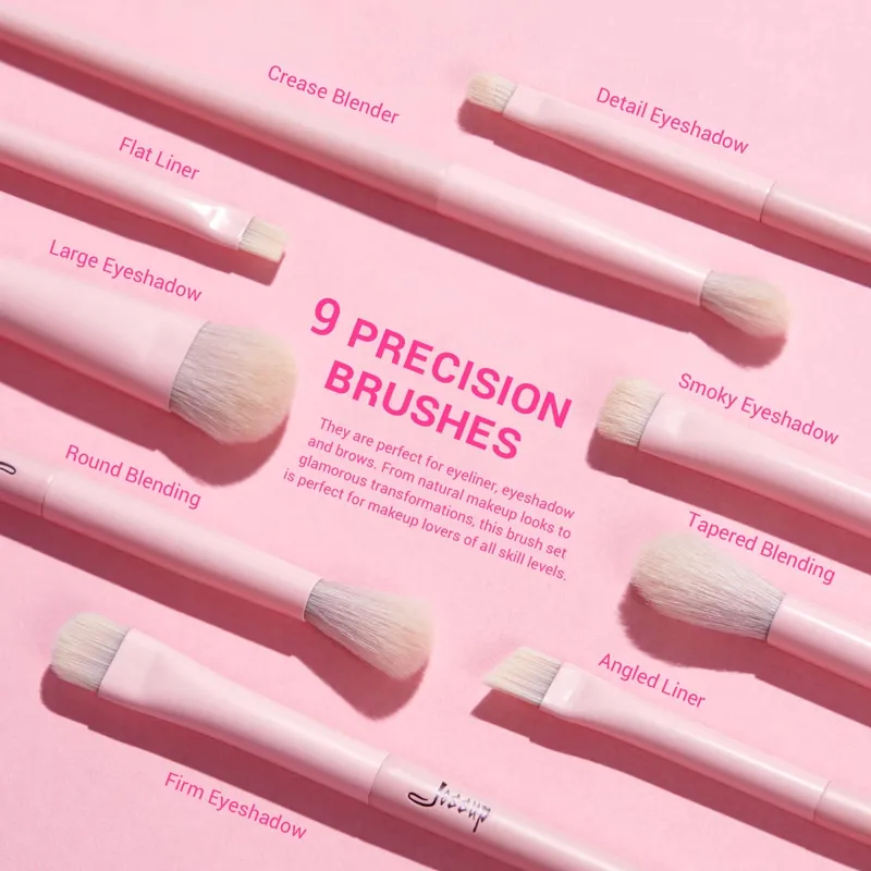 Jessup Pink Makeup Brushes Set 14pcs Make up Brushes Premium Vegan Foundation Blush Eyeshadow Liner Powder Blending Brush T495