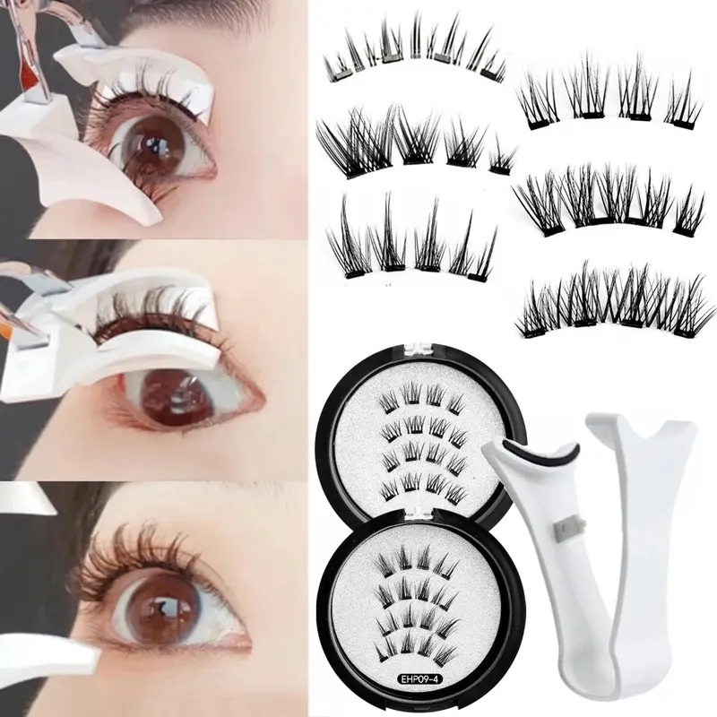 ใหม่ขนตาปลอมชุด 3D ธรรมชาติผลขนตาแม่เหล็กแบบใช้ซ้ำได้แต่งหน้า False Lashes Beauty Eyelashes อุปกรณ์ — image 2