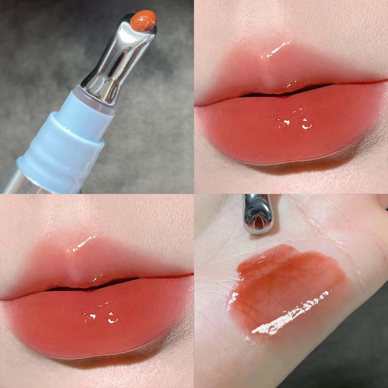 Cermin Esensi Berair Lip Gloss Tahan Lama Tidak Lengket Lipstik Cair Menepuk Jelly Lip Glaze Makeup Pelembab Warna Bibir — image 12