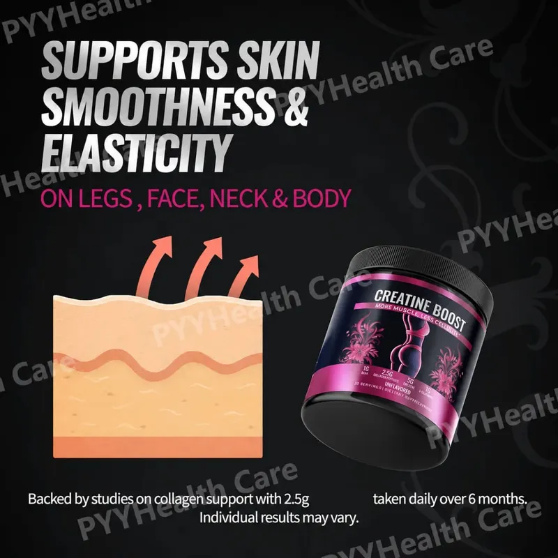 Creatine Powder for Women Booty Builder with Collagen Peptides BCAA L-Glutamine Unflavored Post-Workout Recovery Elasticity — image 6