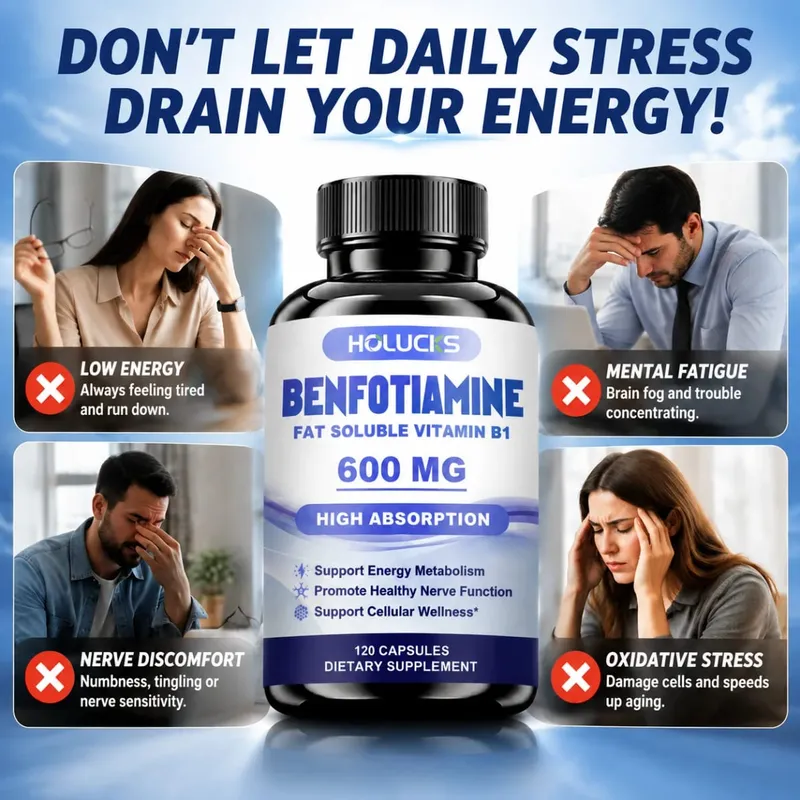 Les capsules de benfotiamine aident à maintenir un métabolisme sain du glucose, soutiennent la santé nerveuse, la protection cellulaire, la défense antioxydante — image 3