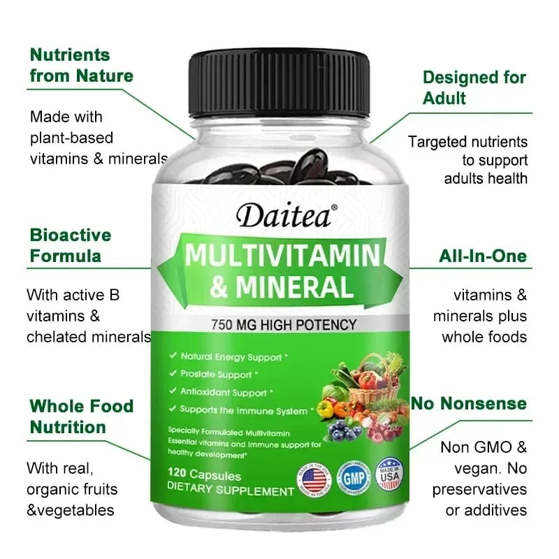 Multivitamin Capsules with Mineral Supplement To Provide Energy Prostate Skin and Eye Health Immune Support for Women and Men — image 5