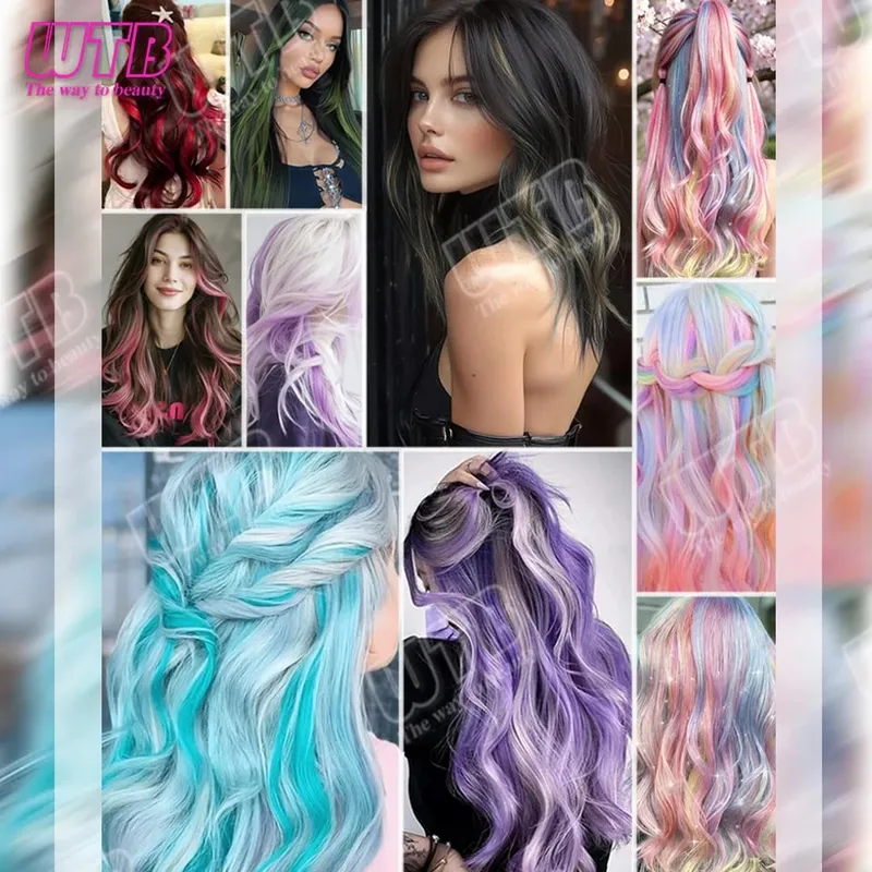 60cm Synthetic Wig BB Clip Style Colored Hair Extension with Laser Wire Suitable for Women Girls to Wear at Holidays and Parties — image 6
