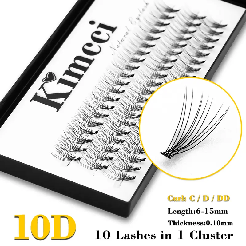 Kimcci 60 عقدة/علبة رموش صناعية طبيعية تمديد ماكياج 10P المنك الفردية رموش صناعية احترافية وهمية تطعيم Cilias