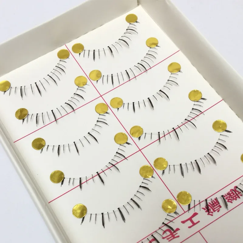 10 Pairs Sahte Yumuşak Alt Kirpik El Yapımı Alt Göz Kirpikleri Alt Yanlış Kirpik Temizle Bant Alt Kirpikler