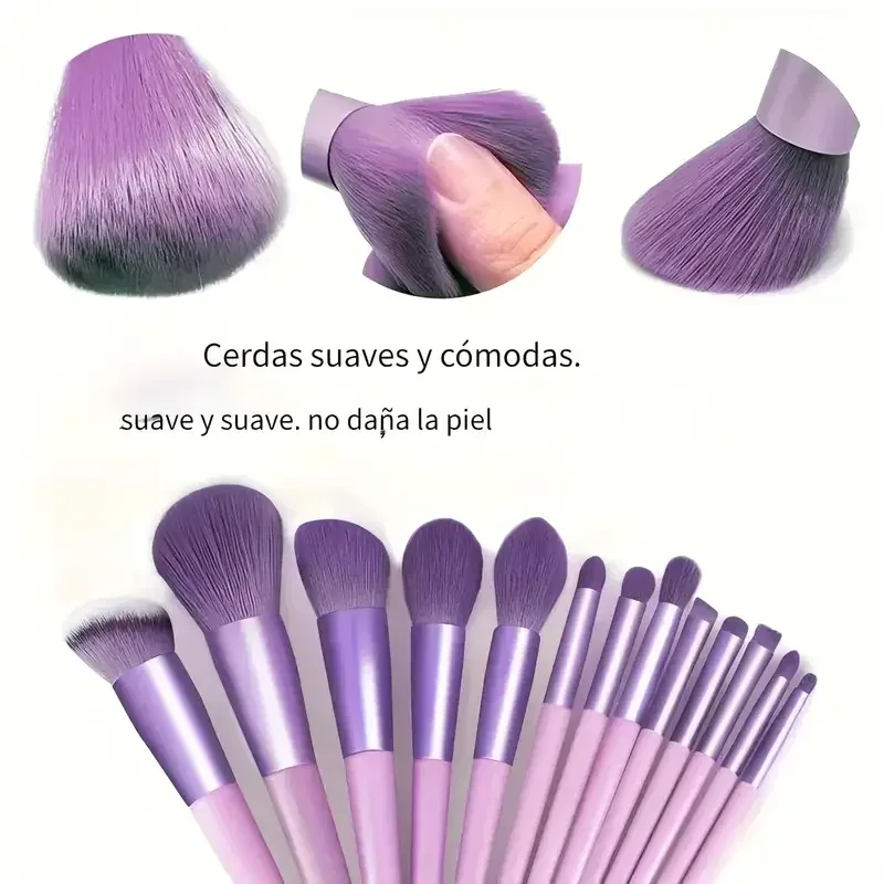 Professiona 13PCS Set Berus Mekap Foundation Eyeshadow Blush Powder Campuran Kosmetik Gebu Lembut Set Lengkap Alat Solekan Wanita