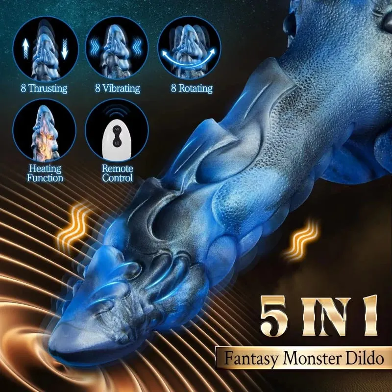 Grande vibratore di spinta giocattoli del sesso vibratore telecomando 8 vibrazioni di spinta mostri dildo vaginale anale massaggiatore del punto G per coppia — image 4