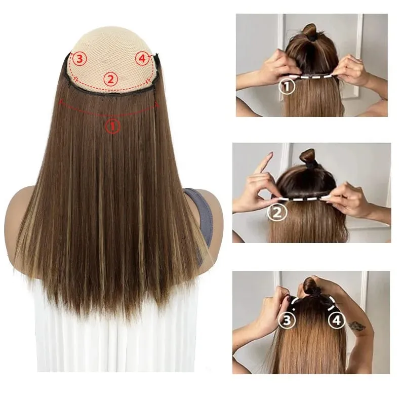 4 ชิ้น/เซ็ตสังเคราะห์ 14 นิ้ว 11 คลิปในส่วนขยายของผมตรงทรงผม Hairpieces ผู้หญิงธรรมชาติ False Hair Extension ใช้ทุกวัน — image 4