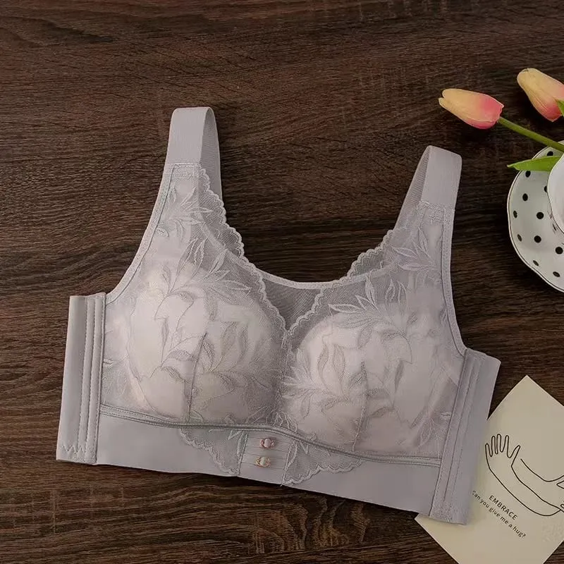 Tenká podprsenka Push-up s tenkým CD podprsenka Plus velikosti Sexy krajka Bezdrátová měkká podpora Proti povisnutí Nastavitelná spodní prádlo podprsenka pro ženy — image 11