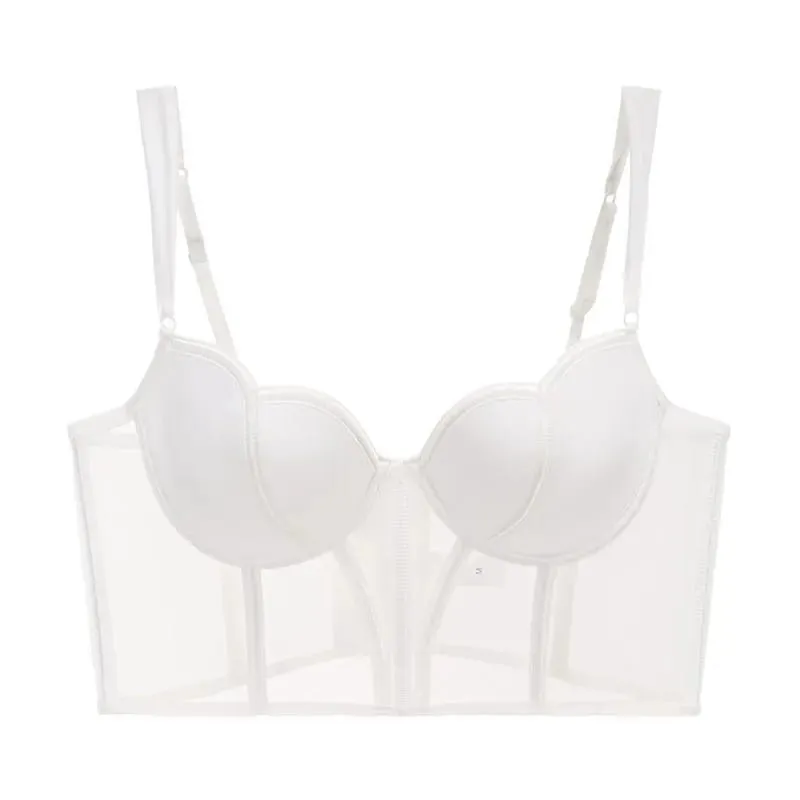 Francês longo fishbone malha retalhos sutiã conjunto fino moldar peito levantar lingerie sexy roupa interior macio e confortável S-XL terno — image 10