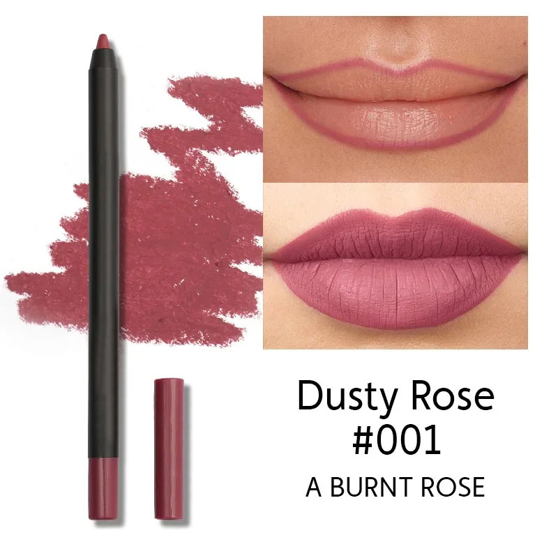 Nude Brown Lip Liner ดินสอลิปสติก Matte Smooth Waterproof Lipliner Long Lasting Non-stick Cup ลิปสติกปากกาความงามเครื่องสำอาง — image 8