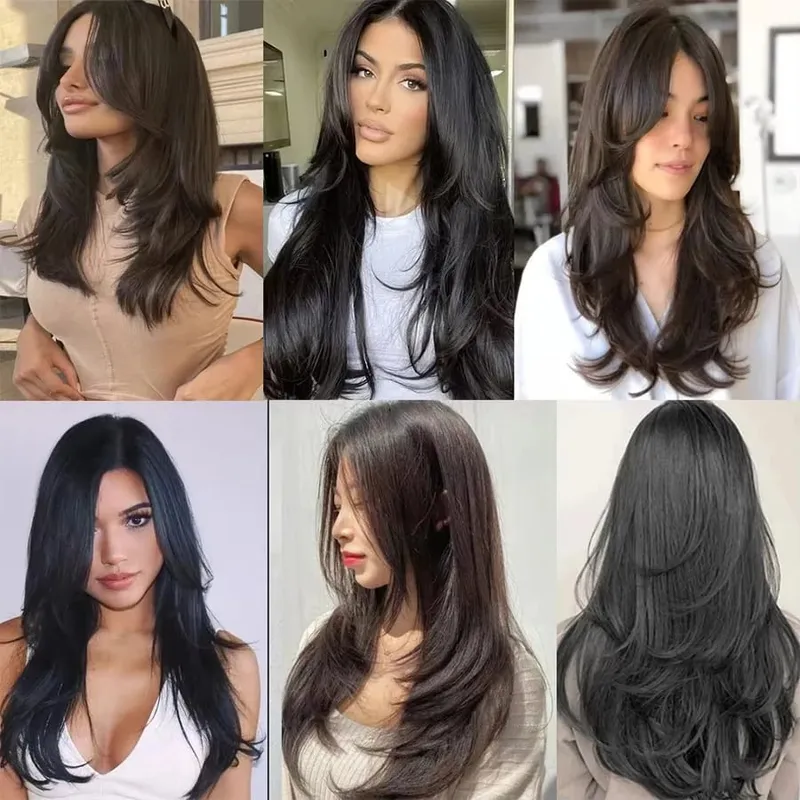 Perruque synthétique longue bouclée Invisible en forme de U, sans trace, avec boucle intérieure, Extension pour filles, fête quotidienne, noël, Halloween — image 7