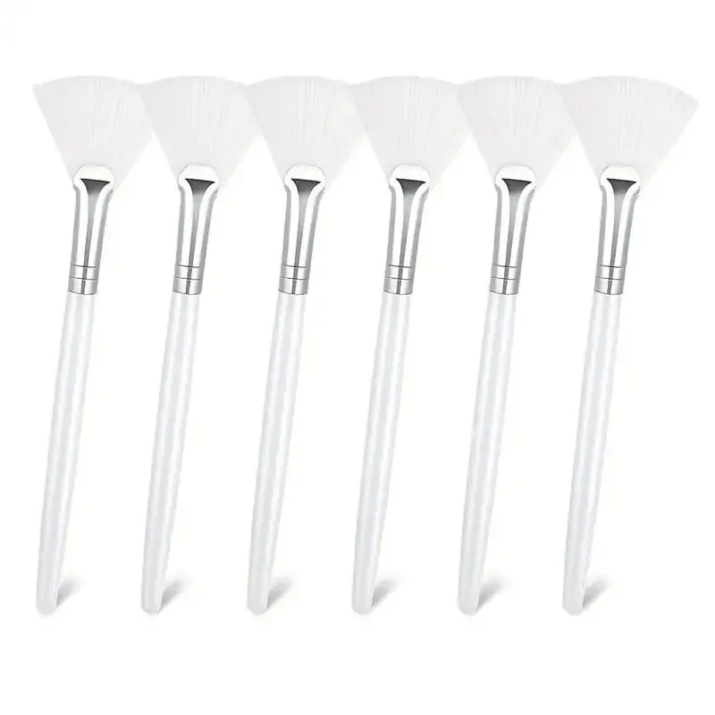 3/6/12pcs Pennello a ventaglio Pennelli per maschera facciale Multi uso Ventilatore morbido Pennello per trucco viso Applicatore di acido per le donne Ragazze Strumenti di pulizia — image 9