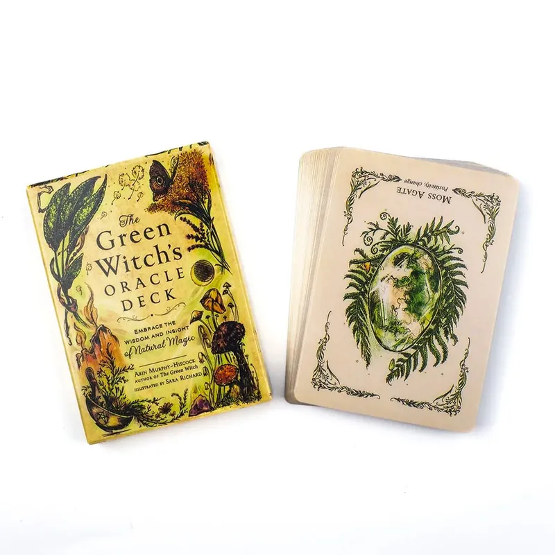 TK119K The Green Witch's Oracle Deck 50Pcs Tarot Leisure Entertainment Game Card Family Gathering Divination Deck 10.3*7.3cm