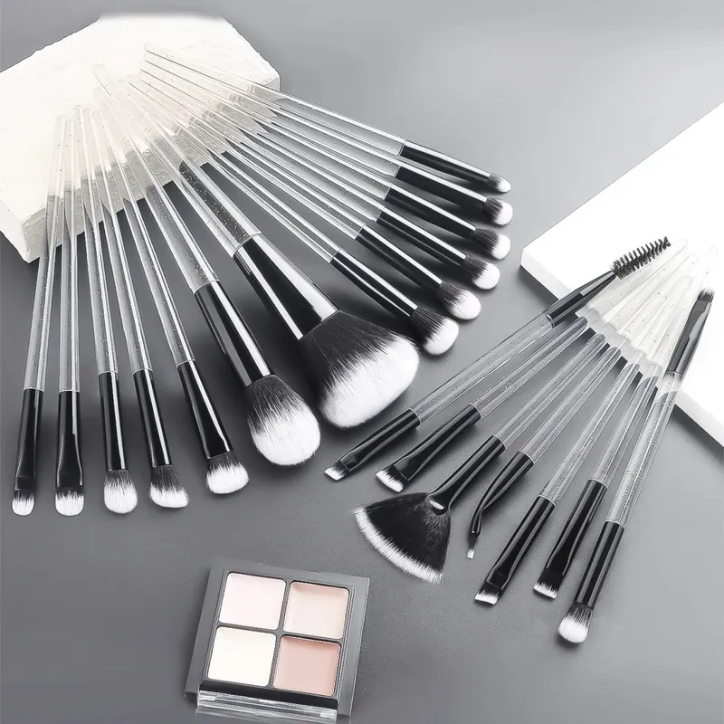 37 STK Makeup Værktøj Sæt 20 Børster + Svampe Puffs Øjenvippe curler rengøringsværktøj til hele ansigtet — image 11
