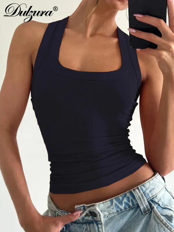 Dulzura สแควร์คอ Slim Ribbed Tank Top สตรีเซ็กซี่ Casual TOP PARTY Club Street ฤดูร้อนเสื้อผ้าขายส่ง — image 5