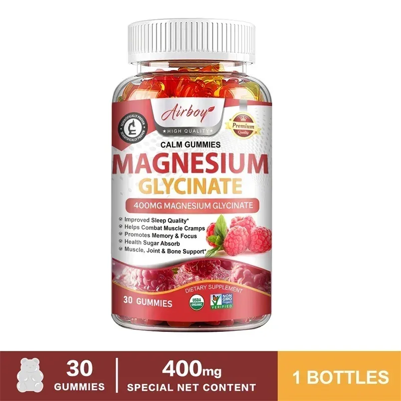 Magnesium Glycinate Gummies - Calm Relieves Stress Promotes Sleep Support Memory Concentration & Muscle Spasms