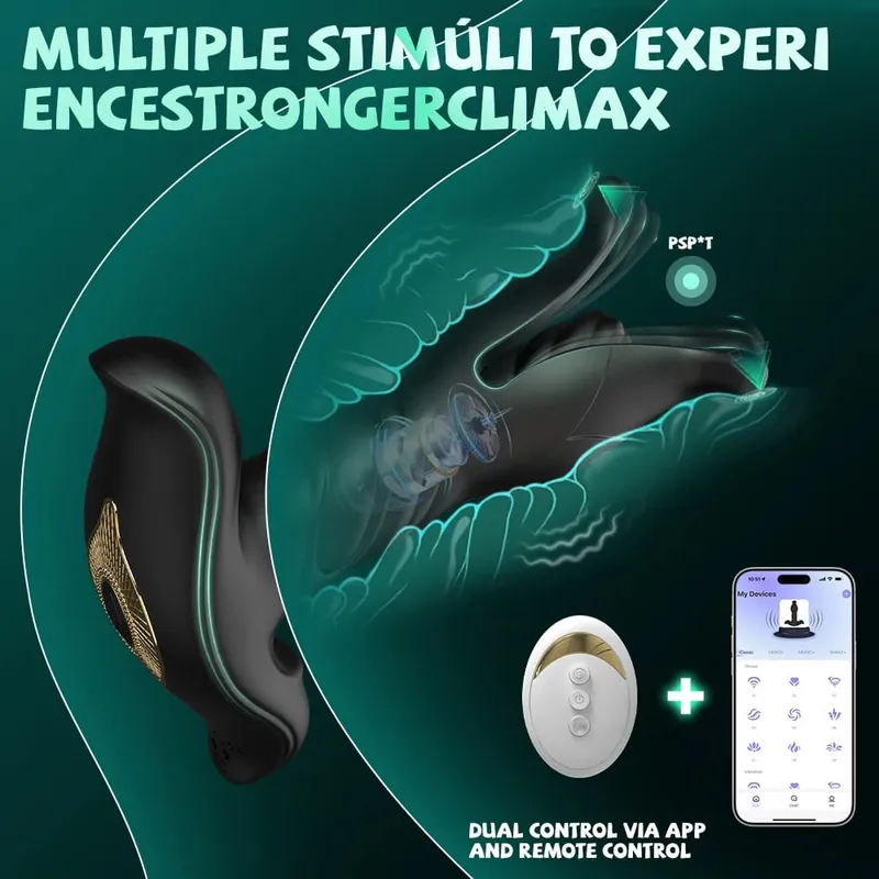 Tension Shock sbattimento spinta Butt Plug vibratore anale massaggiatore della prostata giocattolo anale APP telecomando doppio controllo giocattoli del sesso per gli uomini — image 2